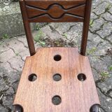 Commode scriban de marine bois laiton vintage et sa chaise
