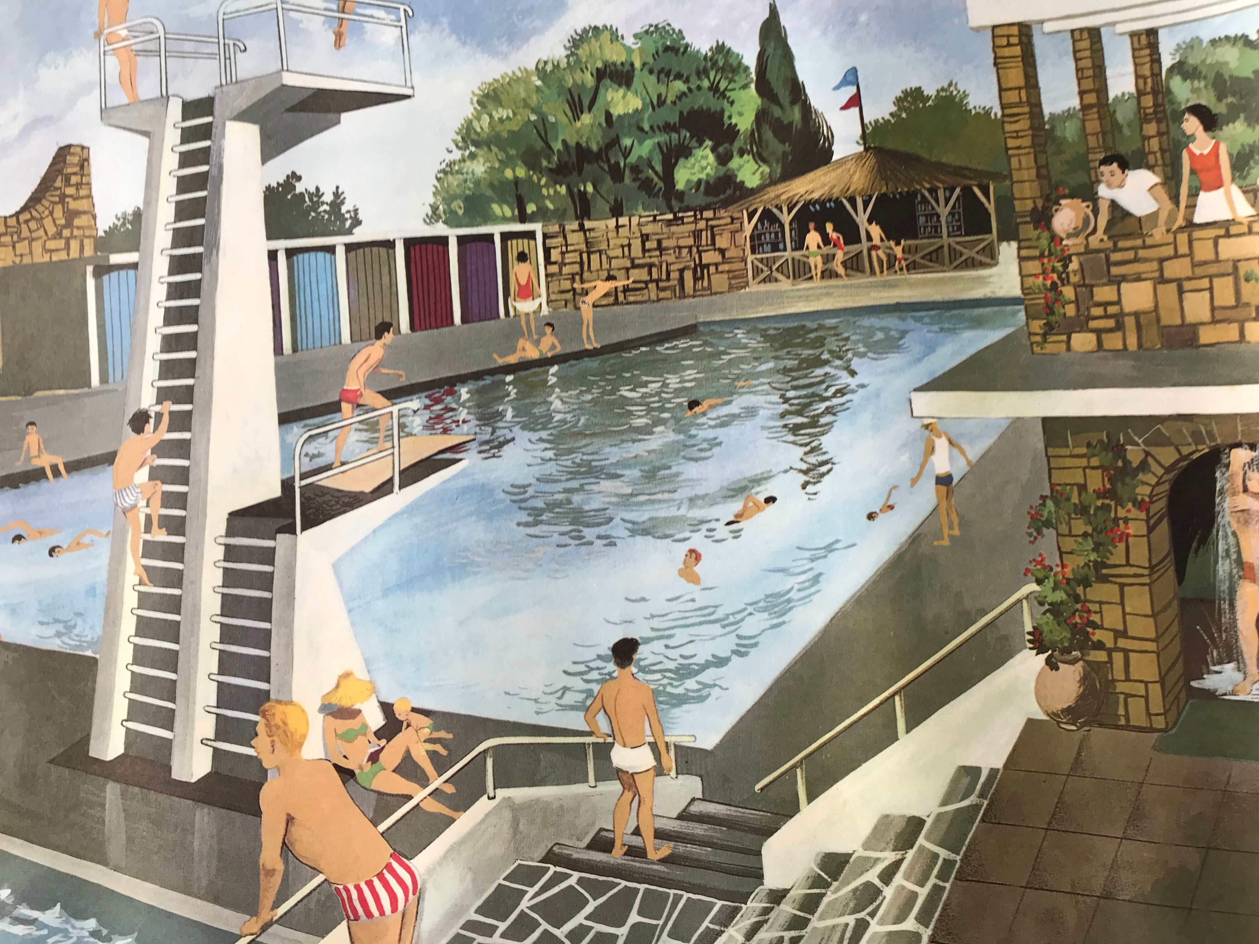 School poster oge hachette garage/piscine