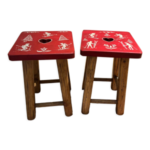 Lot de 2 tabourets tables