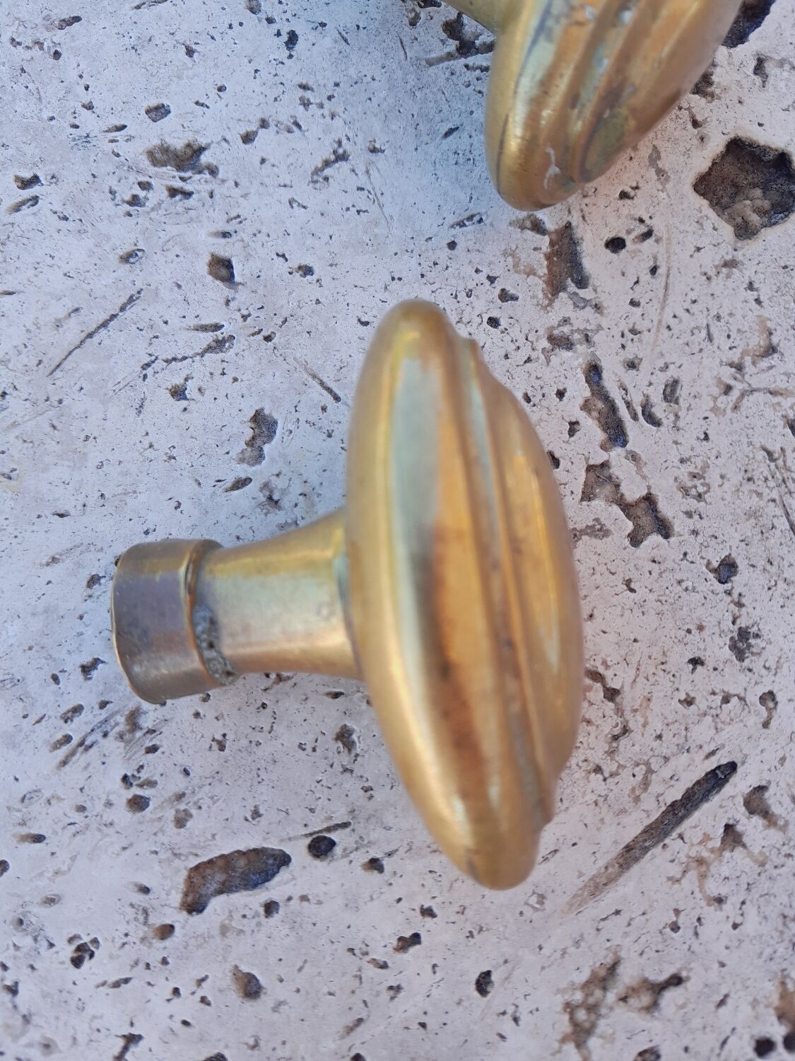 Old brass door handles