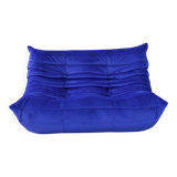 Togo two-seat in blue velvet by Michel Ducaroy for Ligne Roset