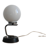 Vintage opaline globe lamp and brass – 1950s/60s