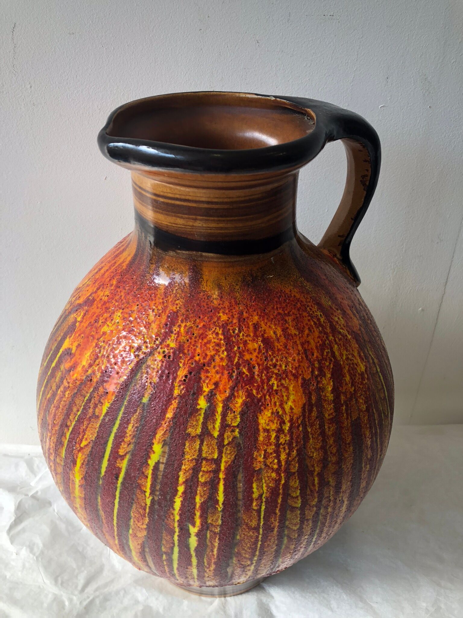 Saint Clement glazed ceramic 60s pitcher