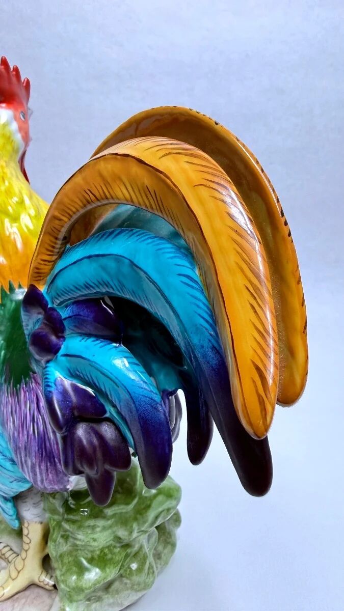Limoges, large artistic porcelain rooster