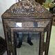 Antique mirror in repoussé and patinated copper from the Napoléon III era.