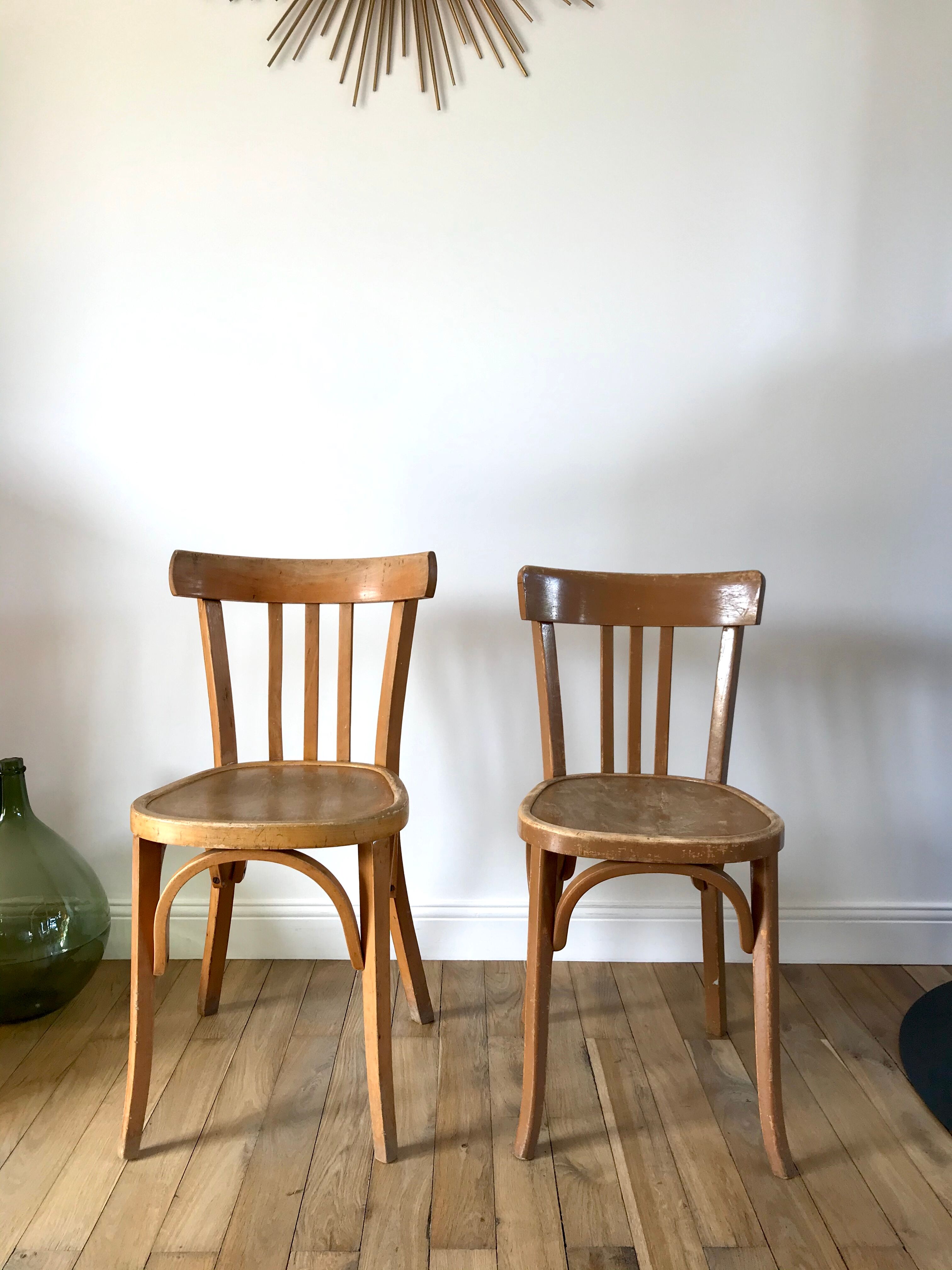 Duo of bistro chairs style Baumann vintage 40s-50s