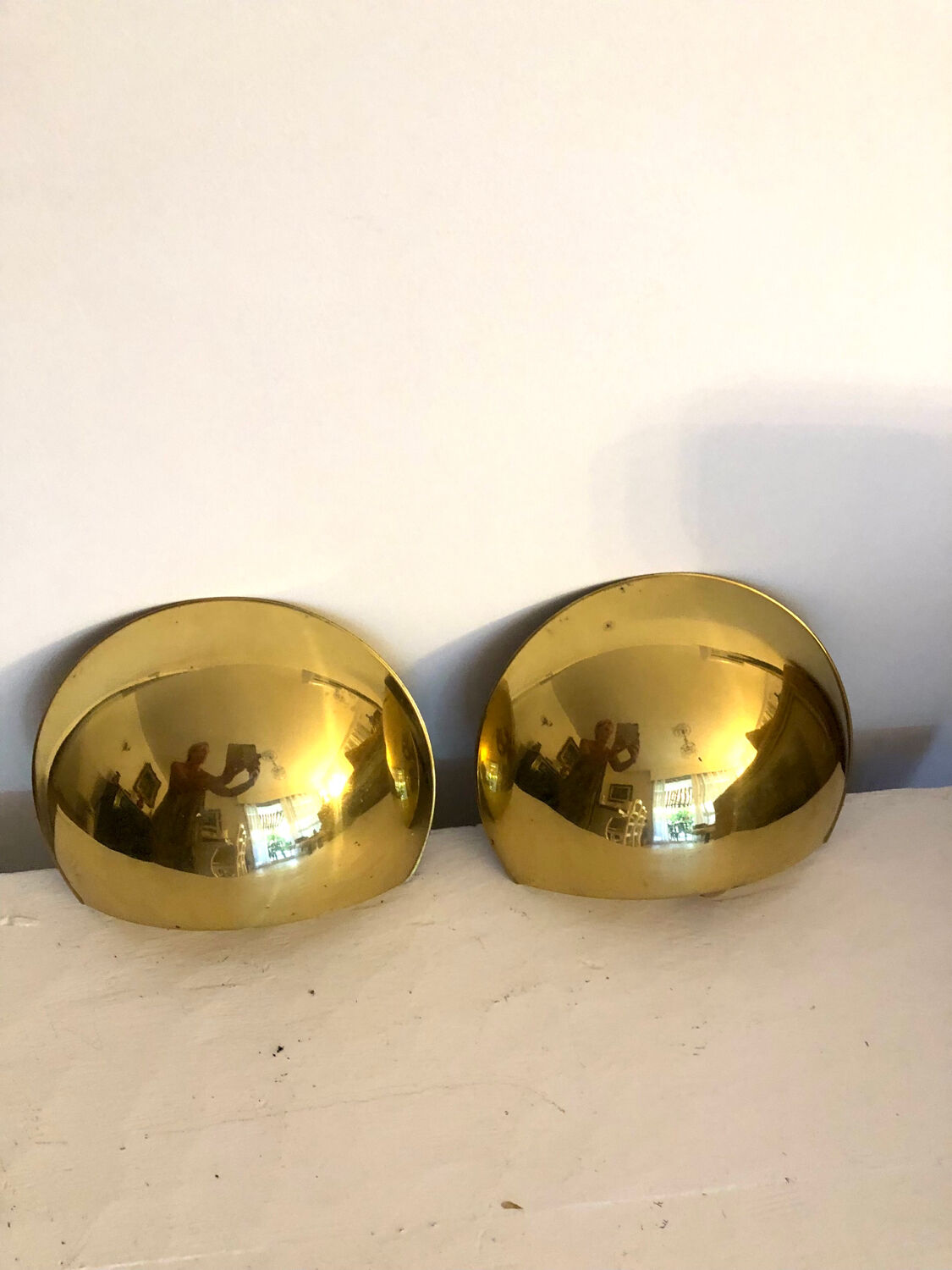 Half moon golden brass wall lights Italy 60/70.