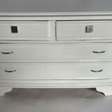 Chest of drawers 4 drawers relooke patina lacque metal buttons