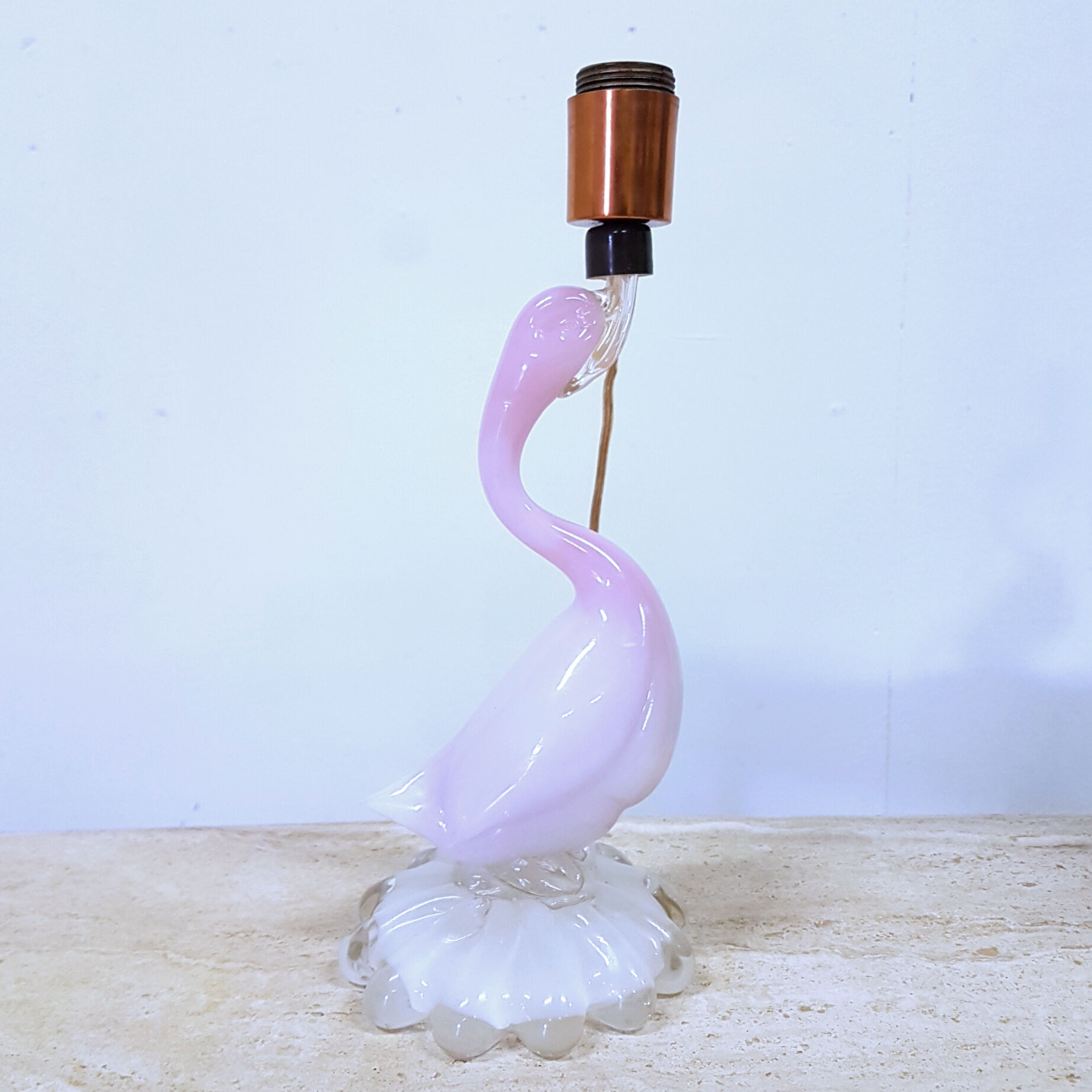 Lampe de table en verre de Murano solide en forme de canard, Italie des années 1960