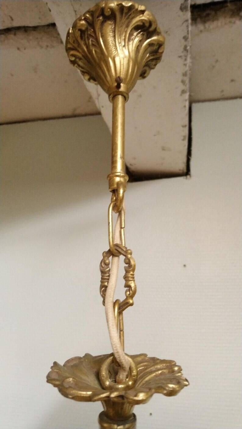 Louis xv bronze 3 branch chandelier vintage timeless elegance