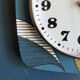 Clock wall clock formica silent square "Star blue white ochre"