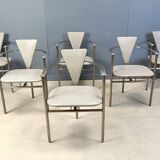 Post modern dining chairs by Belgo chrom, set of 6 - 1980s