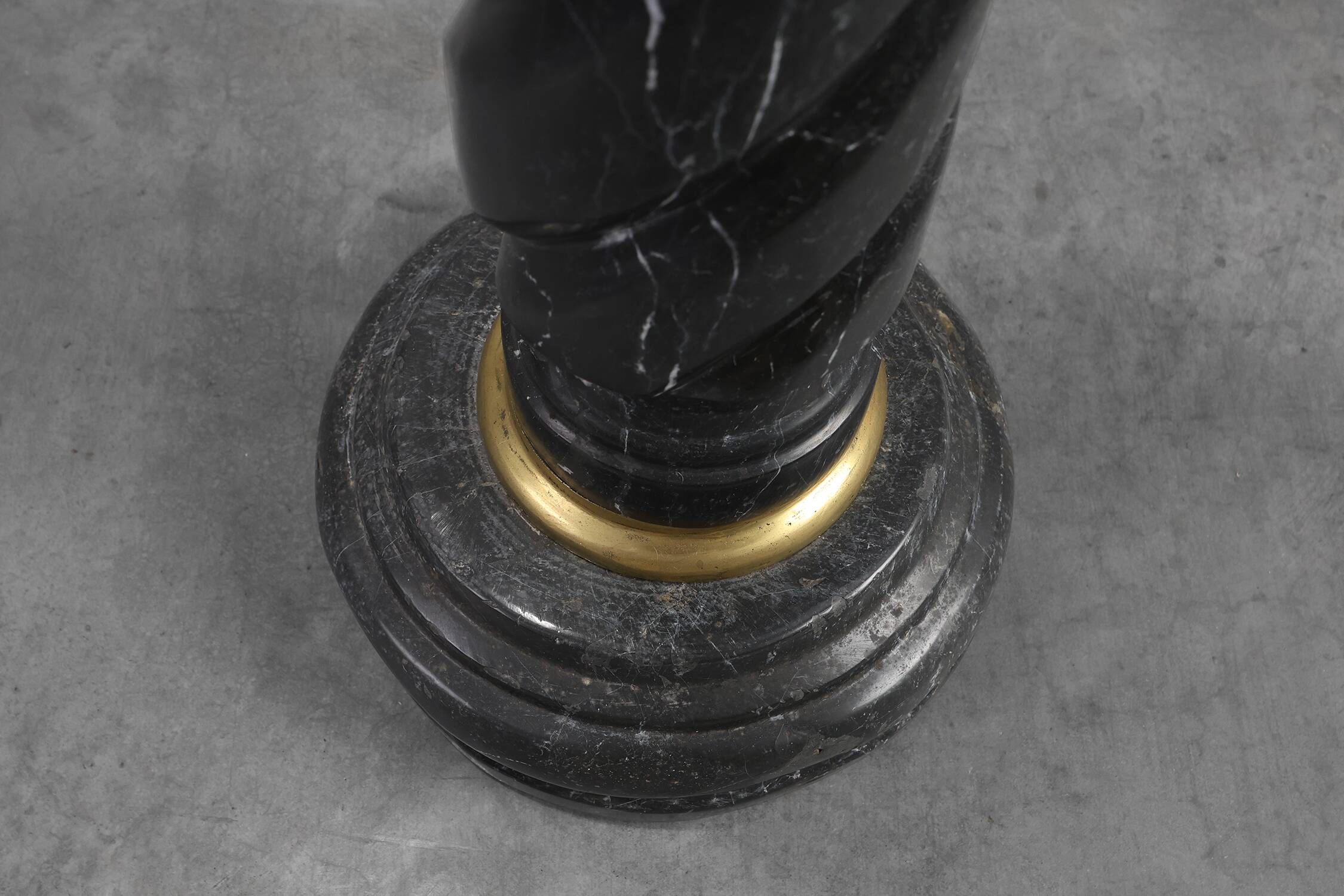 Antique Black Belgian Marble Column, France ca. 1900