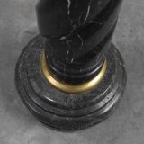 Antique Black Belgian Marble Column, France ca. 1900