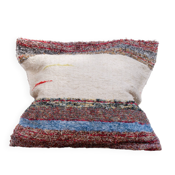 Housse de coussin artisanale en coton recyclé tissé main