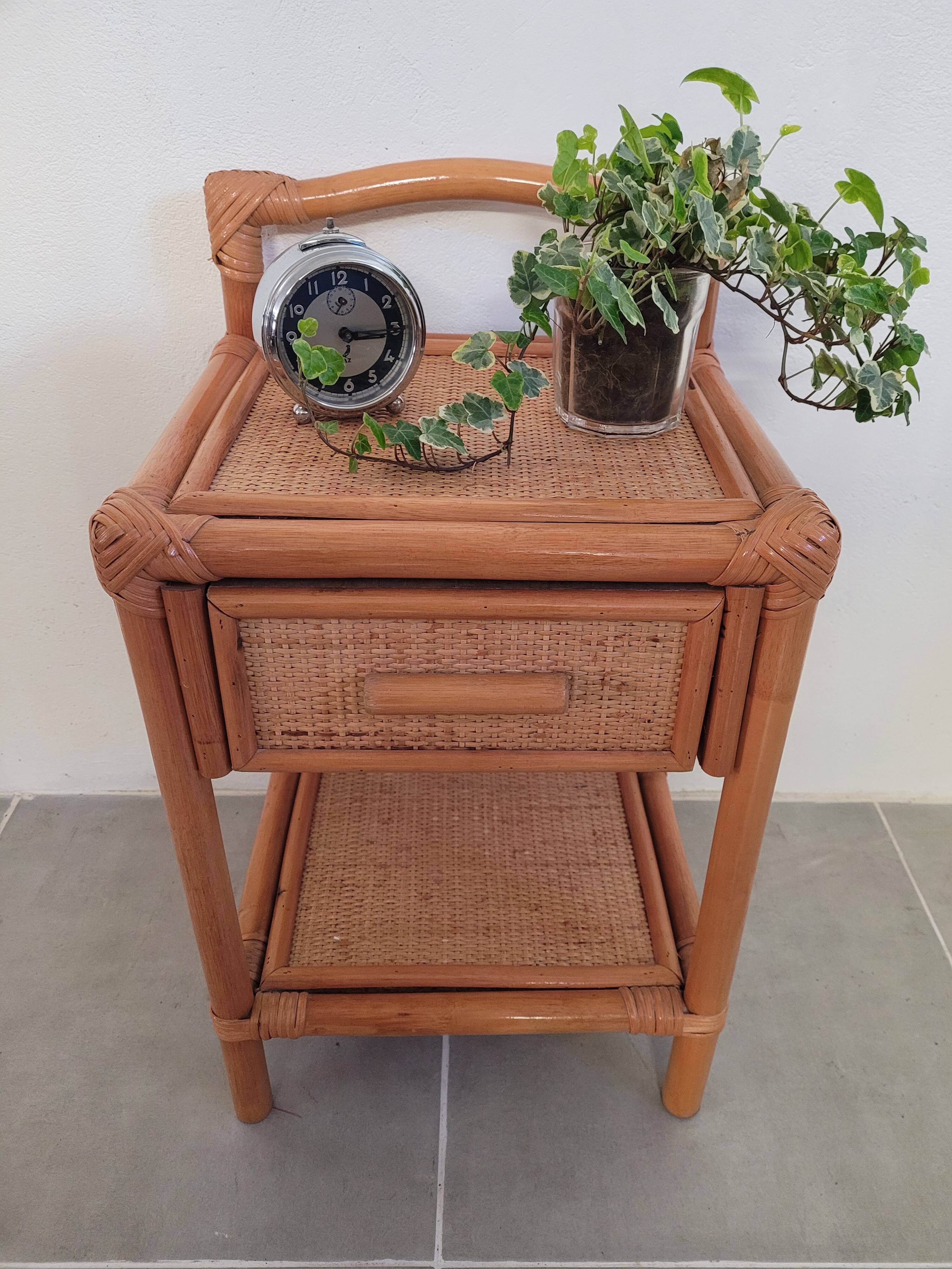 Rattan bedside cabinet