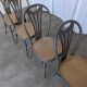 Set of 4 Vintage Gray Thonet Style Dining Chairs with Cane Seat