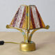 Brutalist table lamp in metal and hammered murano by longobard italy