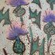 Large "Thistle" ceramic plate from Vallauris