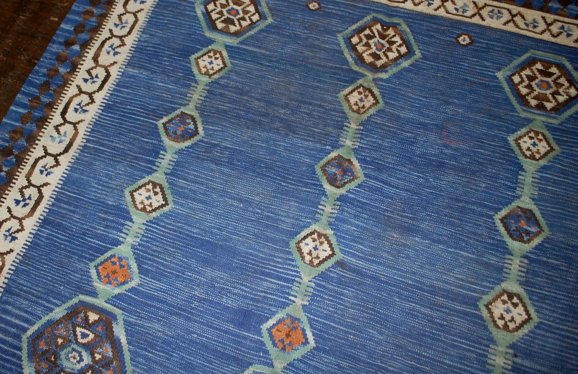 Handmade antique Indian Dhurri kilim 5.7' x 8.8' (174cm x 268cm) 1930s - 1B533