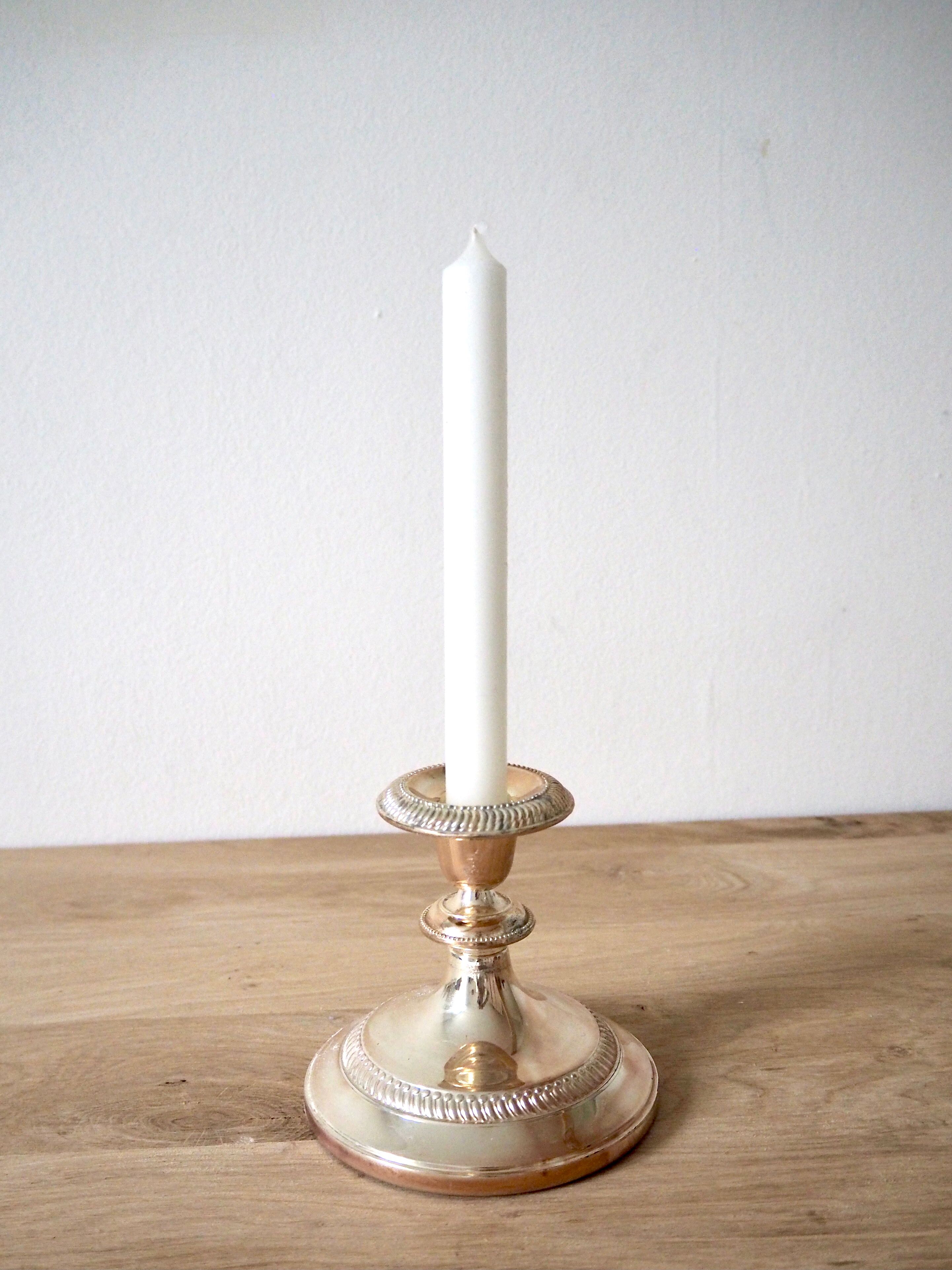Silver candle holder
