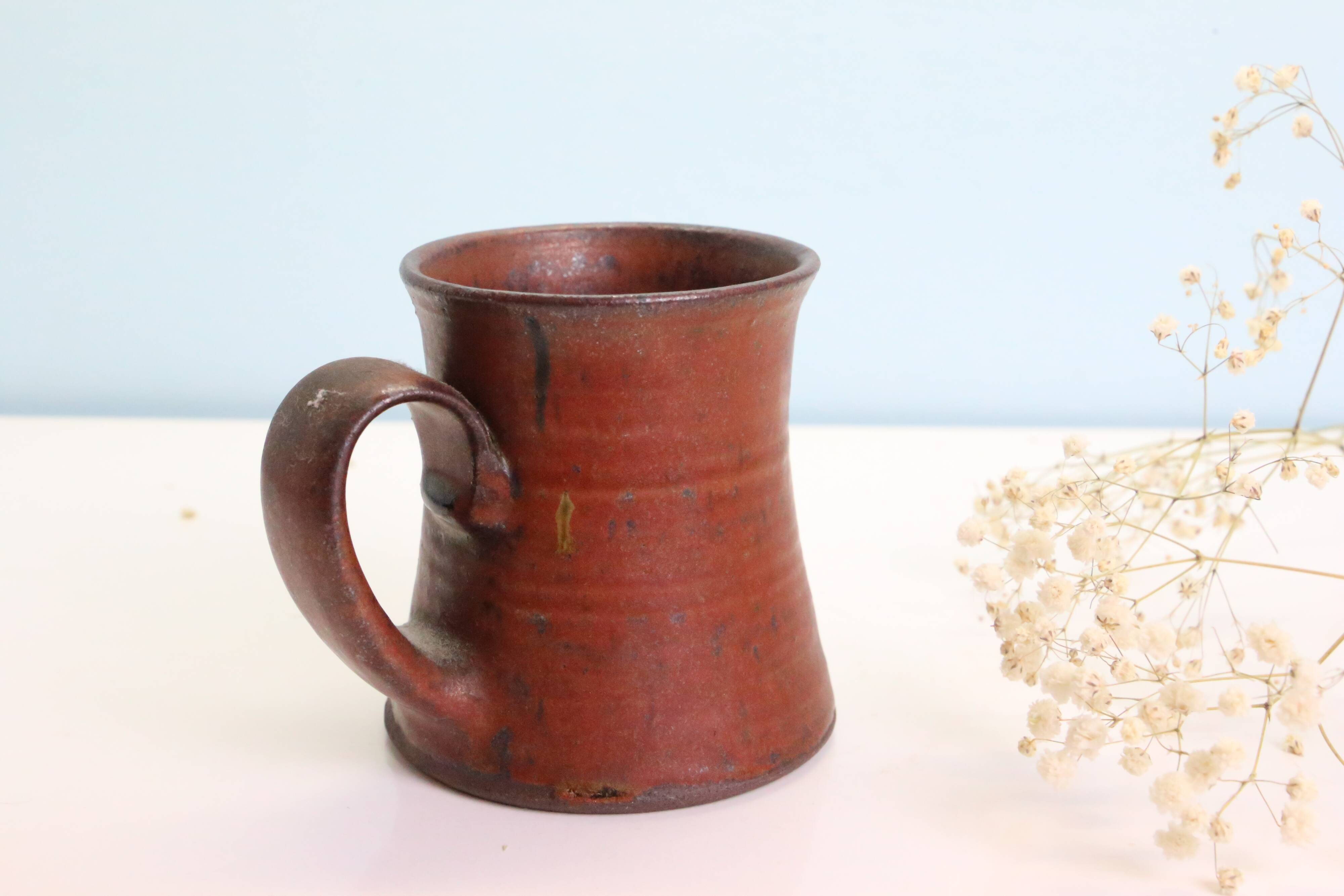 Handmade mug, French manufacture of Taizé, vintage pottery,