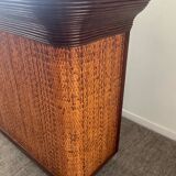 Vintage wooden and rattan counter bar