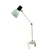 Industrial gray metal desk lamp, Czechoslovakia 1960