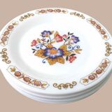6 assiettes à dessert fleuries 1970