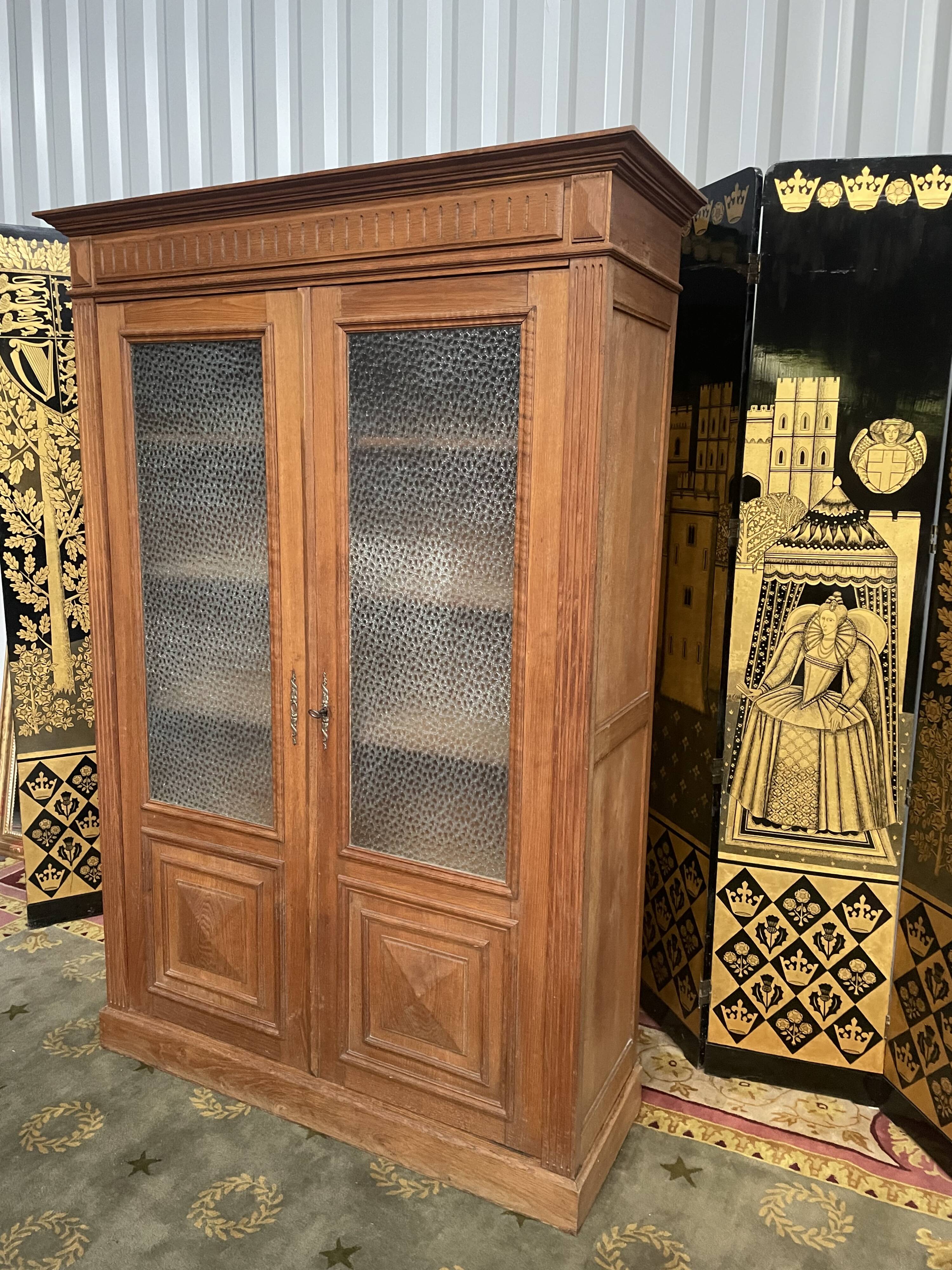 Glass library in solid oak 1900