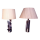 Set of 2 Brutalist Sculptural Chromed Metal Table Lamps, Italy 1960s