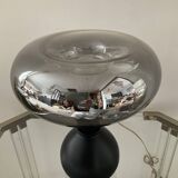 Vintage lamp in metal and smoked glass