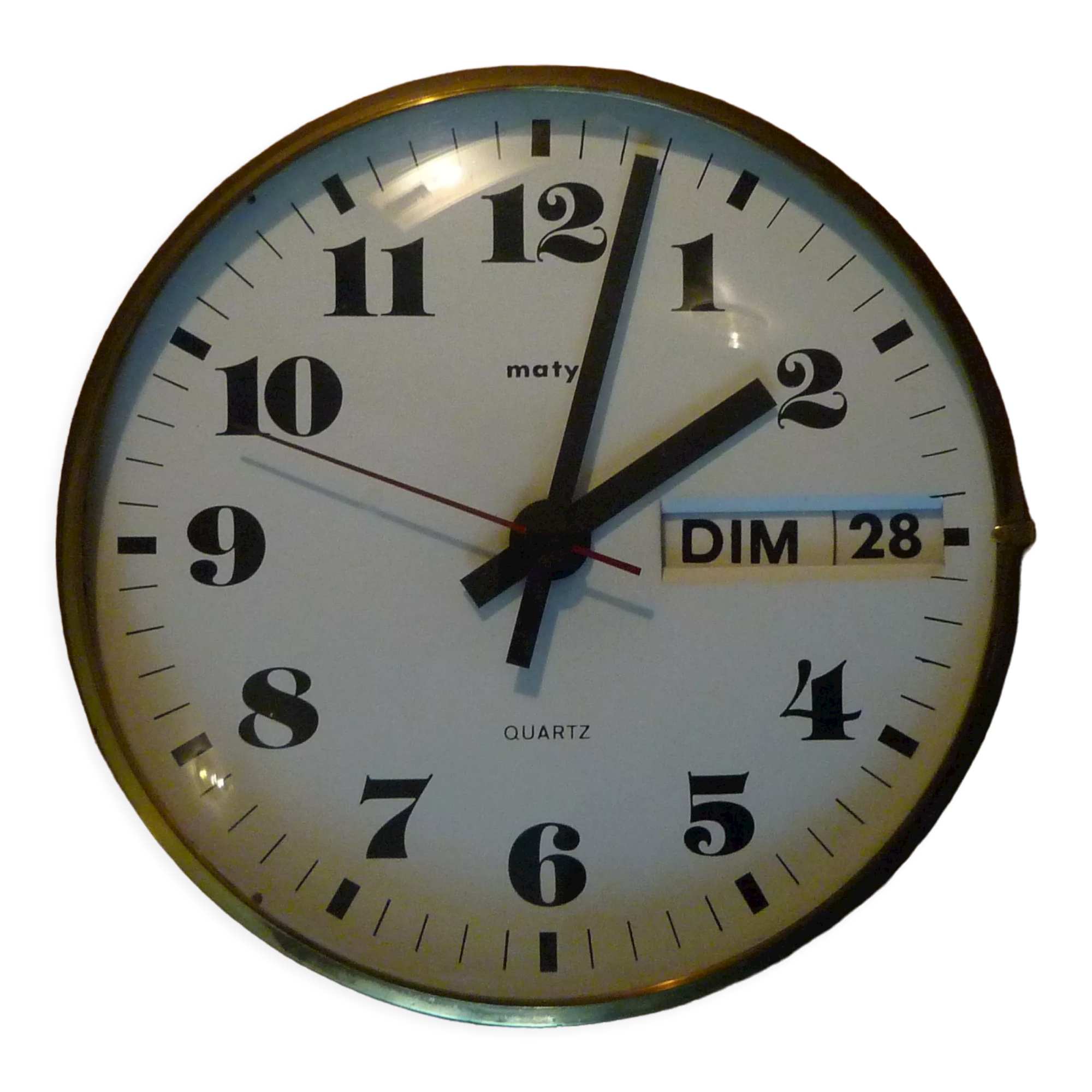 MATY wall clock with date, vintage 60s, exceptional condition.