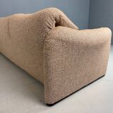Vico Magistretti "Maralunga" 3-seater re-upholstered full wool sofa for Cassina