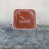 Paire de chaises pliantes en cuir Plona de Giancarlo Piretti pour Castelli