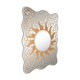 Orange Glass Mosaic Sunburst Mirror on Wood Backing, Vintage 1970s Italian Boho Wall Decor, Unique