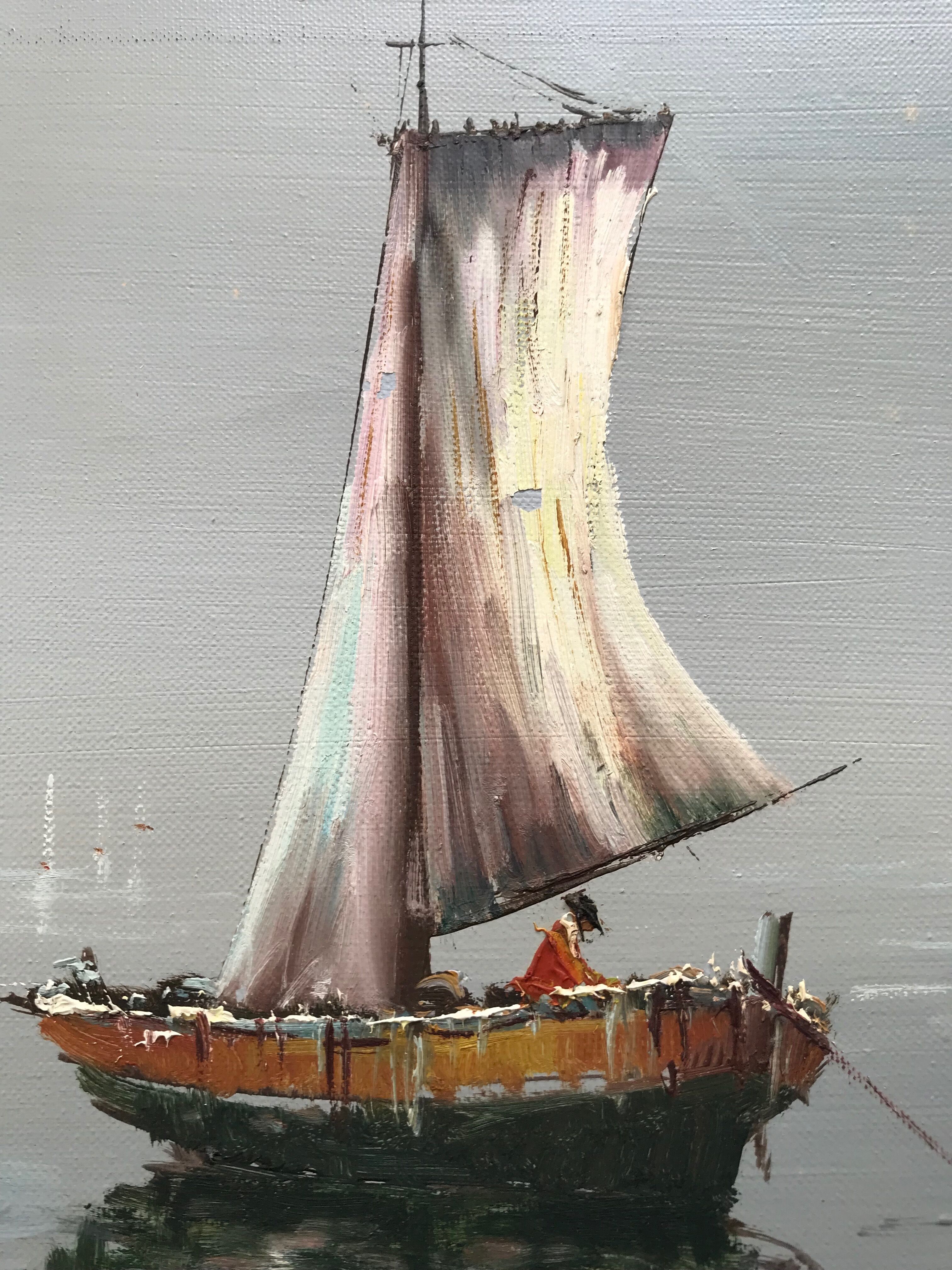 Table on canvas in marine oil