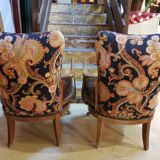 Duo of English armchairs Chippendale style