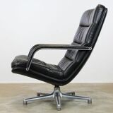 Black leather F141 armchair by Geoffrey Harcourt for Artifort, 1970s