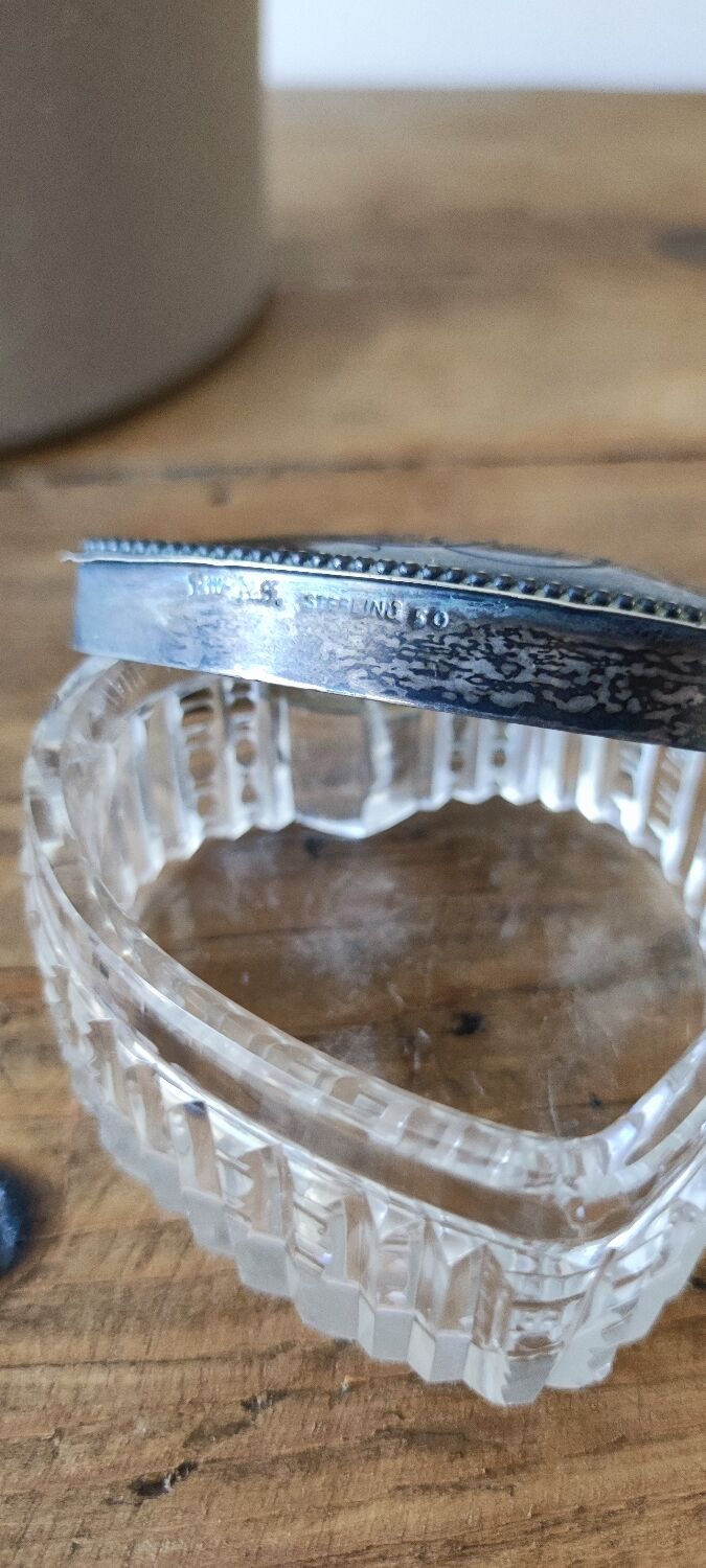 Crystal and silver jewelry box.