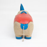 Vintage rhino therapeutic toy by Renate Müller for H. Josef Leven, Sonneberg, 1960s