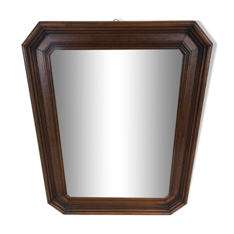 Miroir octogonal bois foncé