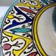 Large ancient jobana from Fes in polychrome faience, Morocco 20th century.