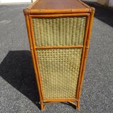 Vintage rattan bar cabinet from the 60s/70s