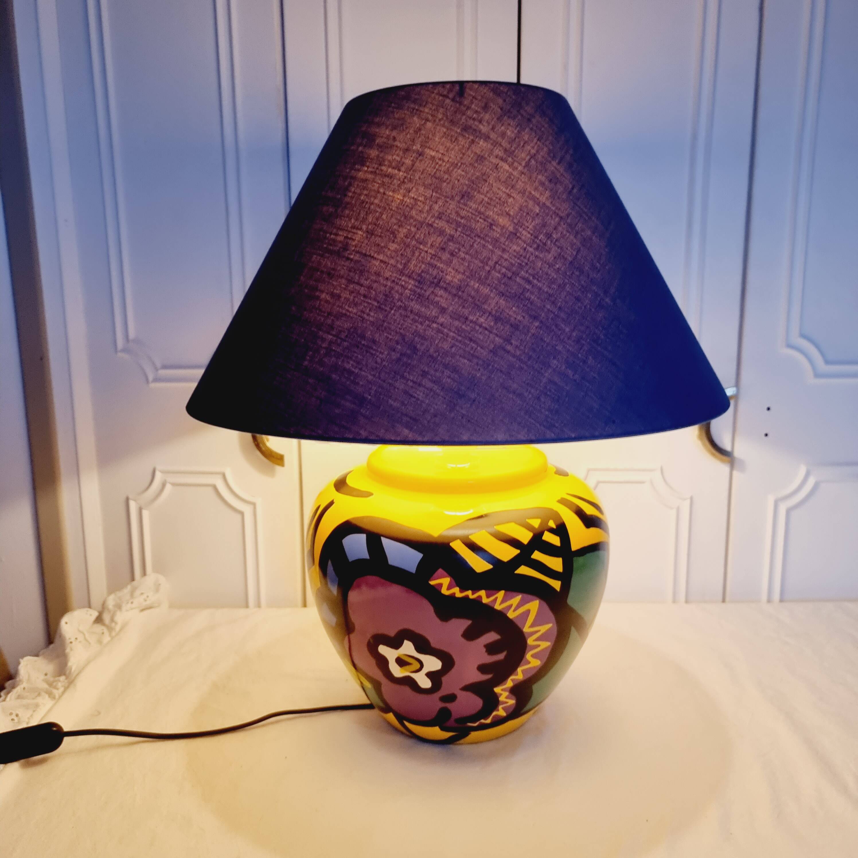 lampe de table française en céramique de Saint-Clément des années 1950