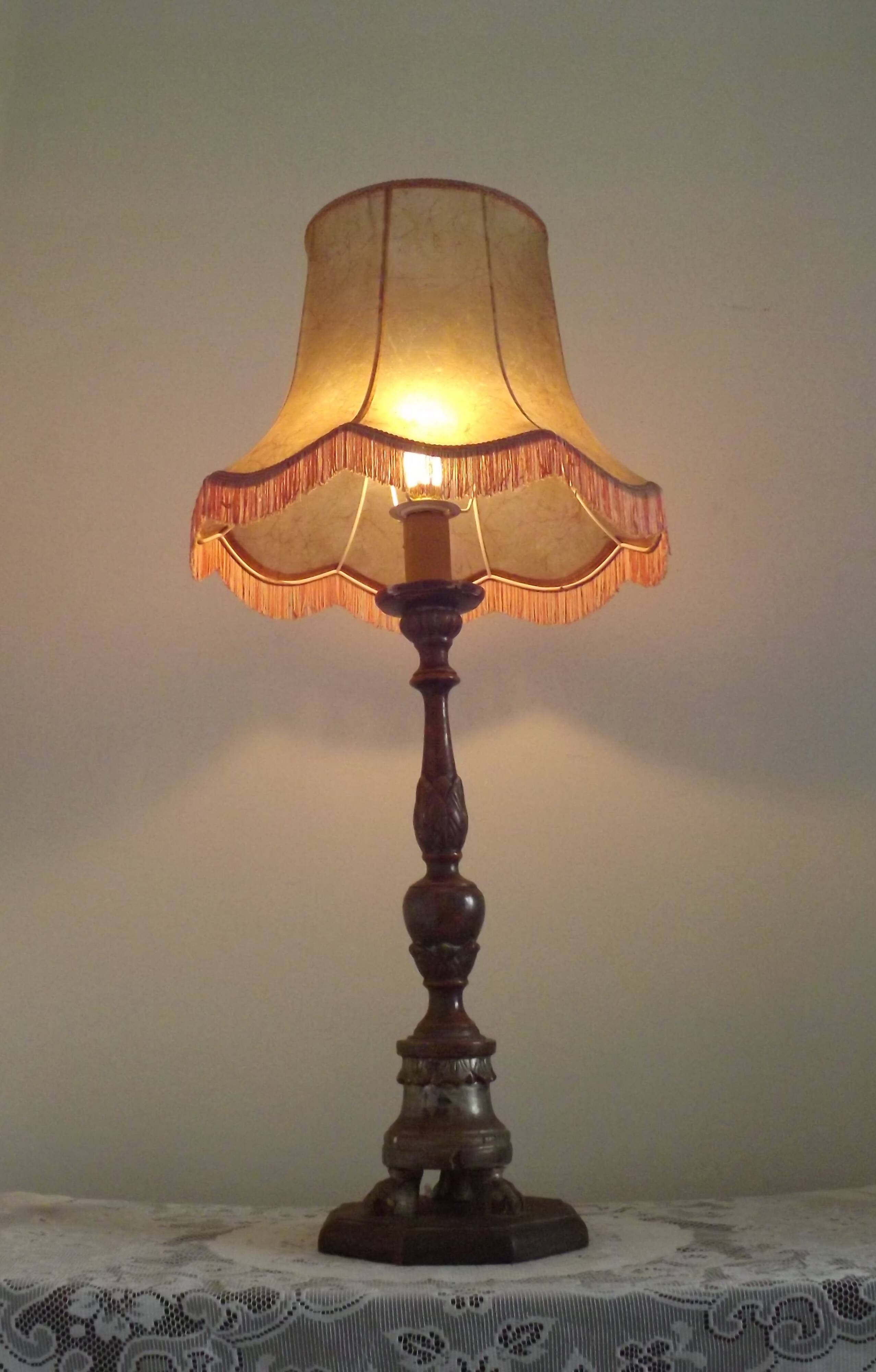 Antique 18th Century Church Altar Candlestick Converted to Table Lamp