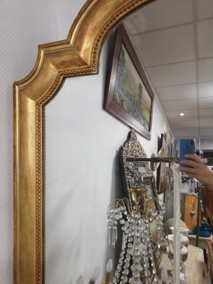 Old mirror Louis xvi style gilded wood stucco xixeme