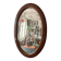 Large antique oval mahogany mirror, mercury glass, 19th century