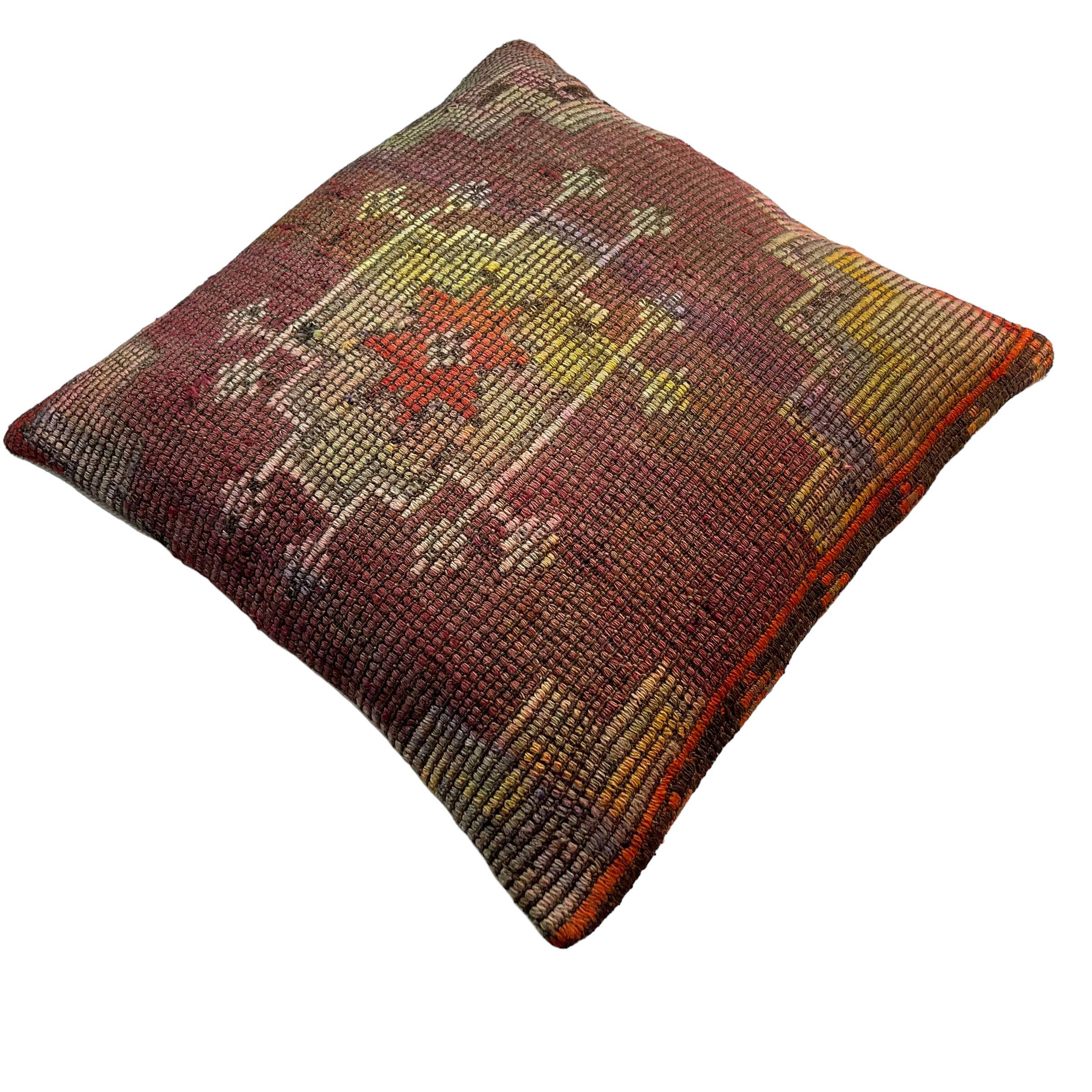Housse de coussin kilim turc vintage, 55 x 55 cm