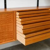 Unité murale modulaire scandinave en teck par Poul Cadovius pour Royal System, Danemark Années 1960